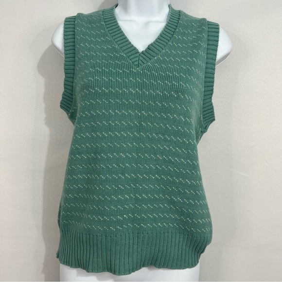 Vintage sweater vest, the fox sweater, size small light teal JCPenney - Picture 1 of 13
